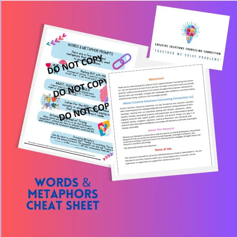 Cheat Sheet for Words and Metaphors